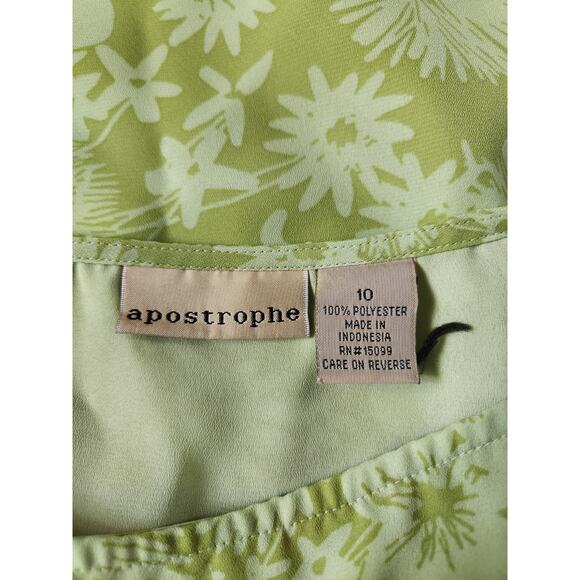 Y2k Lime Green Apostrophe Mid Length Skirt Women's Sz 10 - Picture 6 of 7